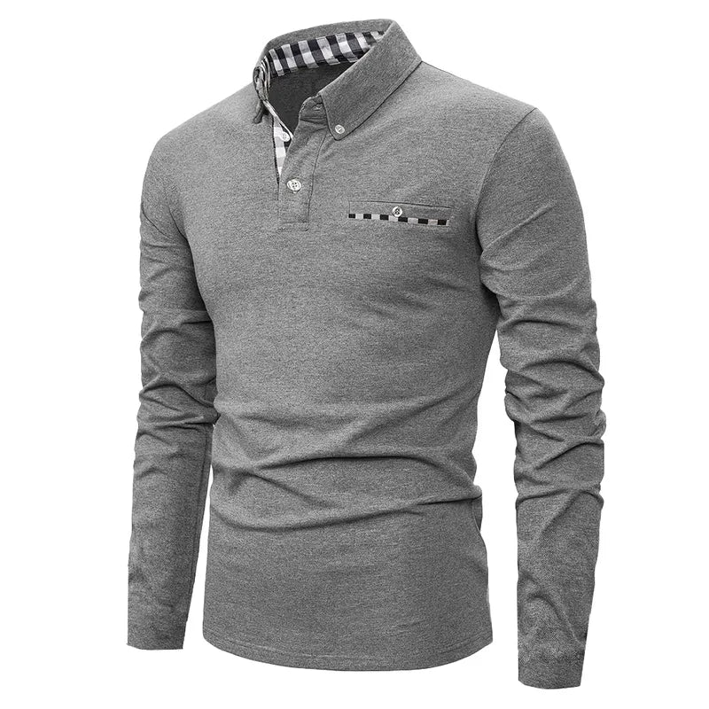 POLO LONG À MOTIF GÉOMÉTRIQUE POUR HOMMES
