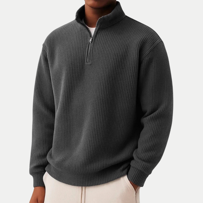 PULL À COL TROYER ET FERMETURE ÉCLAIR POUR HOMMES