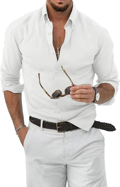 Heren Overhemd Lange Mouwen Casual Formeel