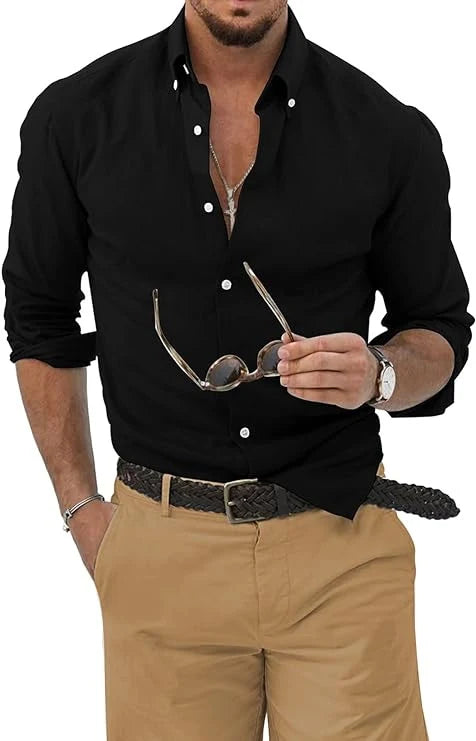 Heren Overhemd Lange Mouwen Casual Formeel