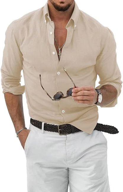 Heren Overhemd Lange Mouwen Casual Formeel