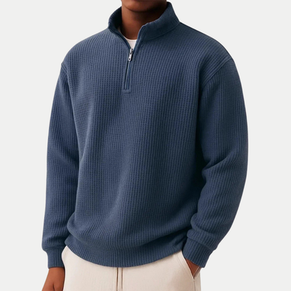 PULL À COL TROYER ET FERMETURE ÉCLAIR POUR HOMMES
