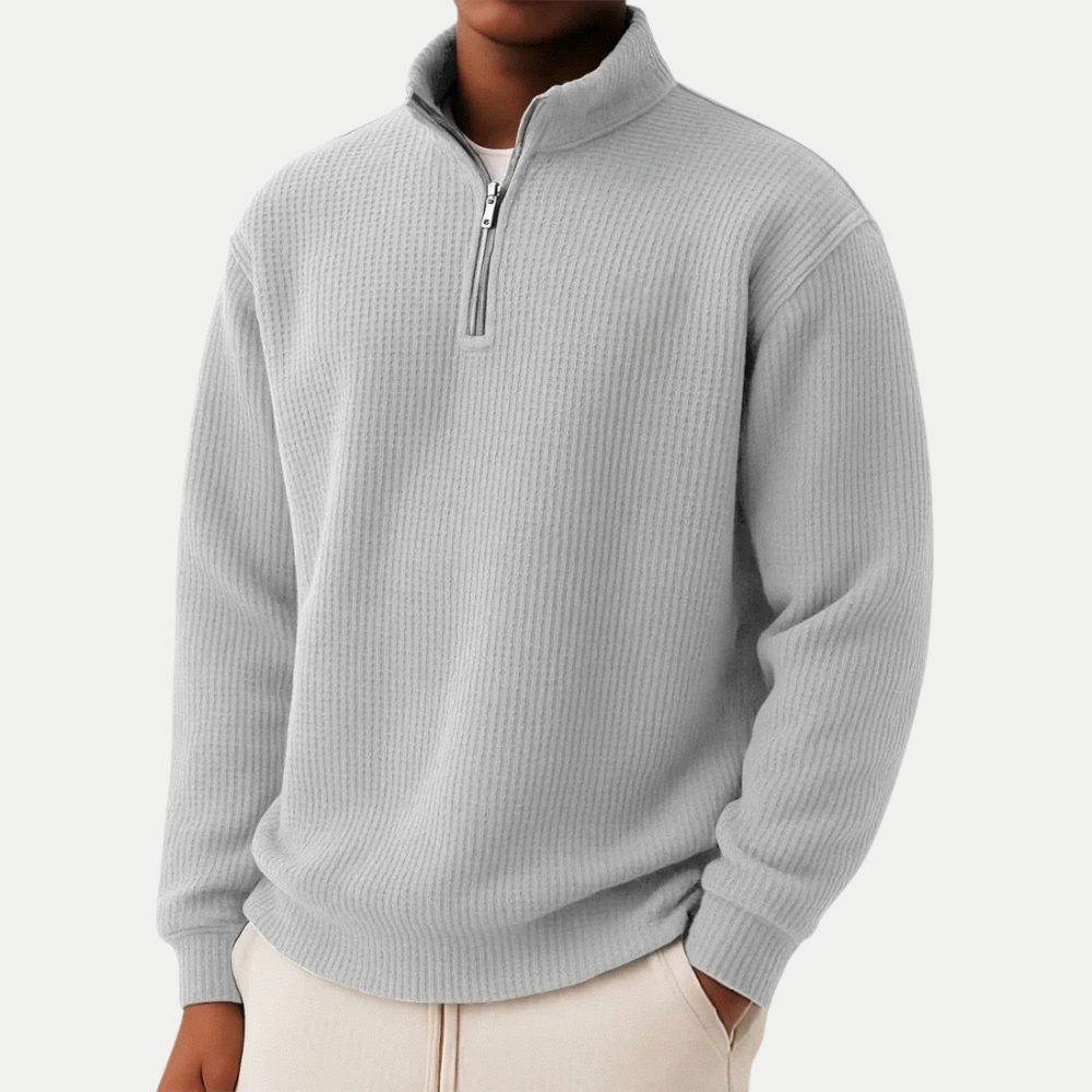 PULL À COL TROYER ET FERMETURE ÉCLAIR POUR HOMMES