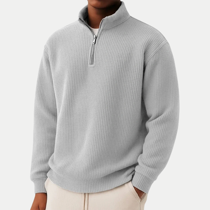 PULL À COL TROYER ET FERMETURE ÉCLAIR POUR HOMMES