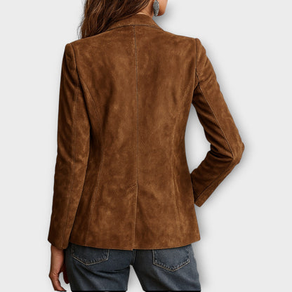 BLAZER VAN SUÈDE MET KNOPEN VOOR VROUWEN