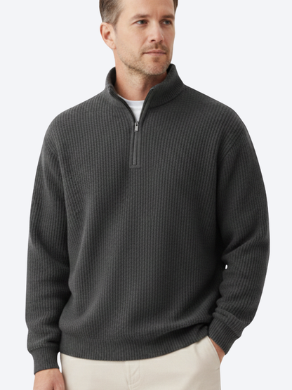 PULL À COL TROYER ET FERMETURE ÉCLAIR POUR HOMMES
