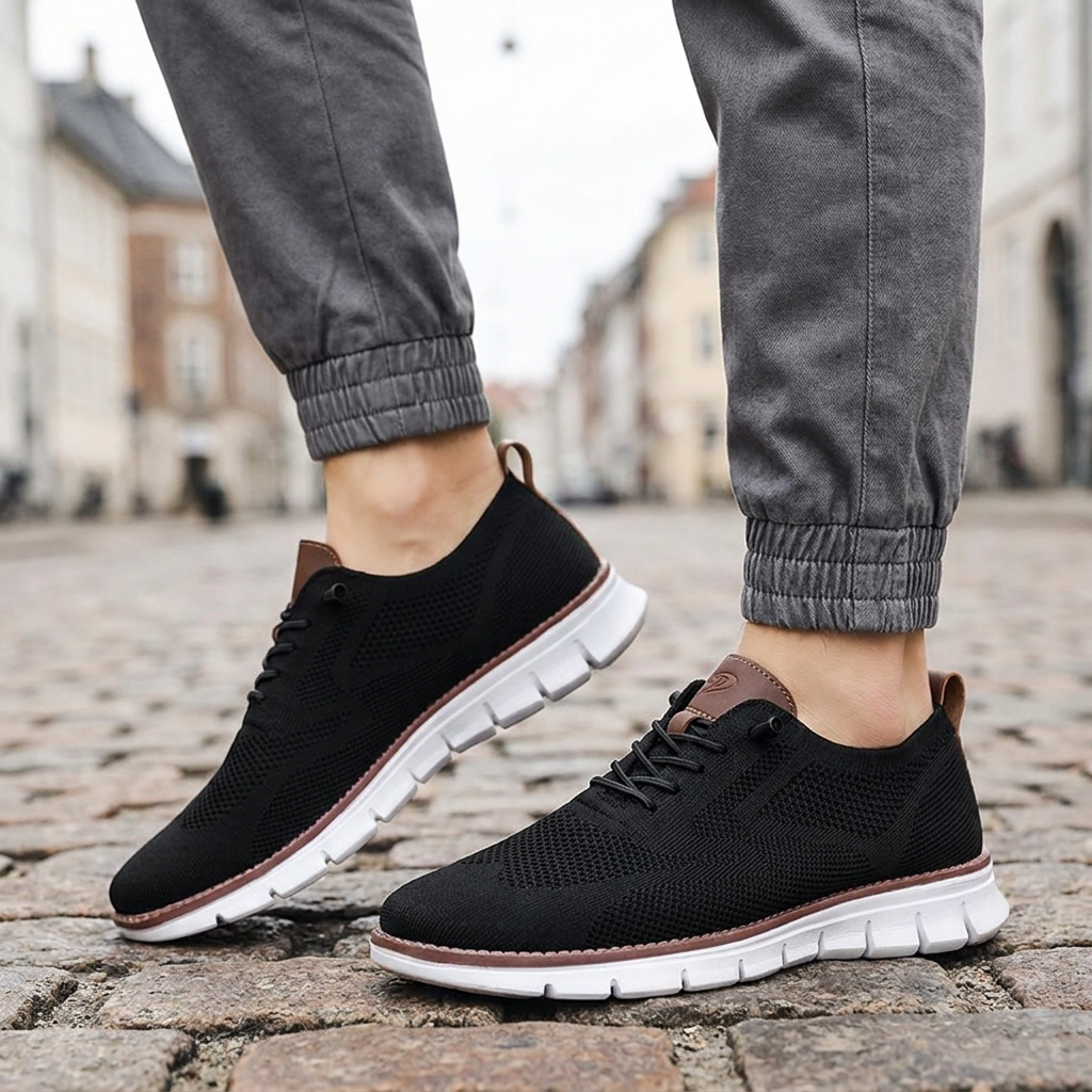 Komfortable Sneakers med Åndbart Netdesign | Fleksibelt Strikmateriale | Letvægt & Fleksibel Komfort