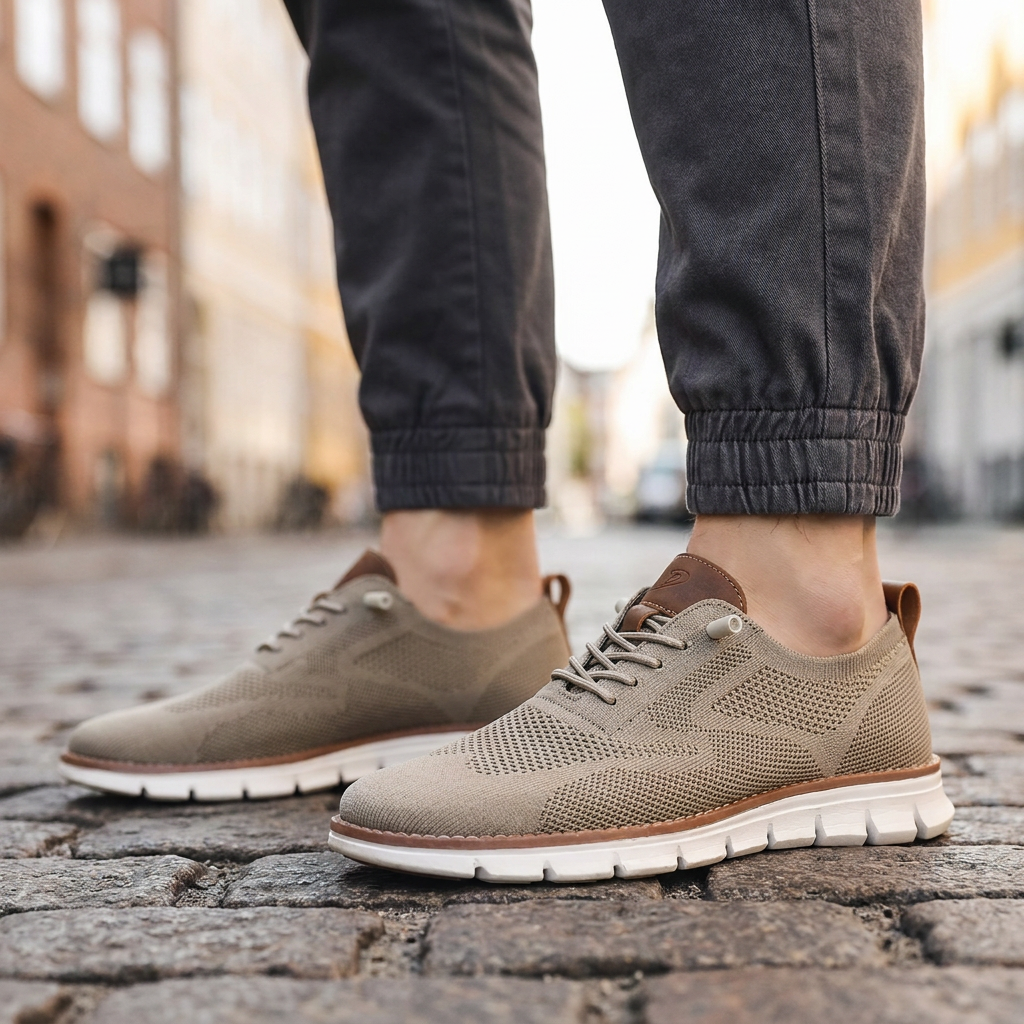 Komfortable Sneakers med Åndbart Netdesign | Fleksibelt Strikmateriale | Letvægt & Fleksibel Komfort
