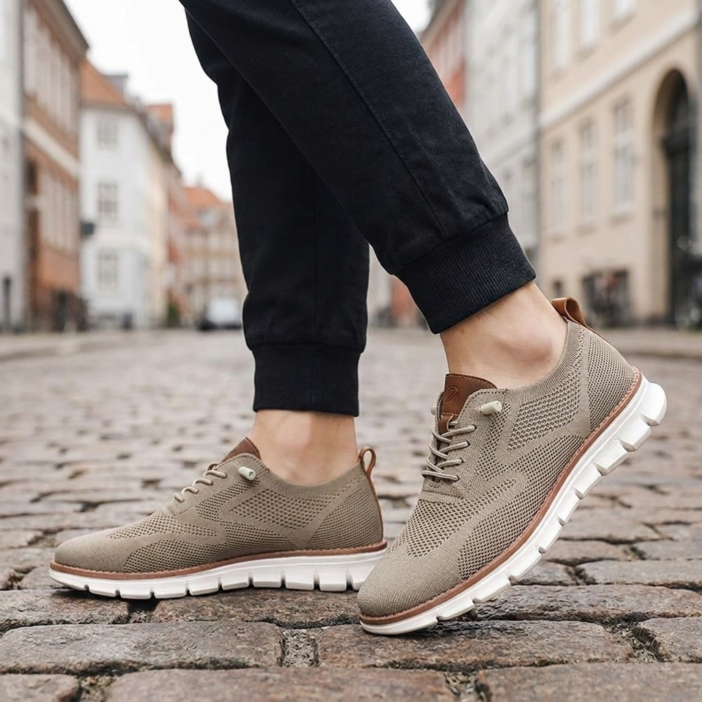 Komfortable Sneakers med Åndbart Netdesign | Fleksibelt Strikmateriale | Letvægt & Fleksibel Komfort