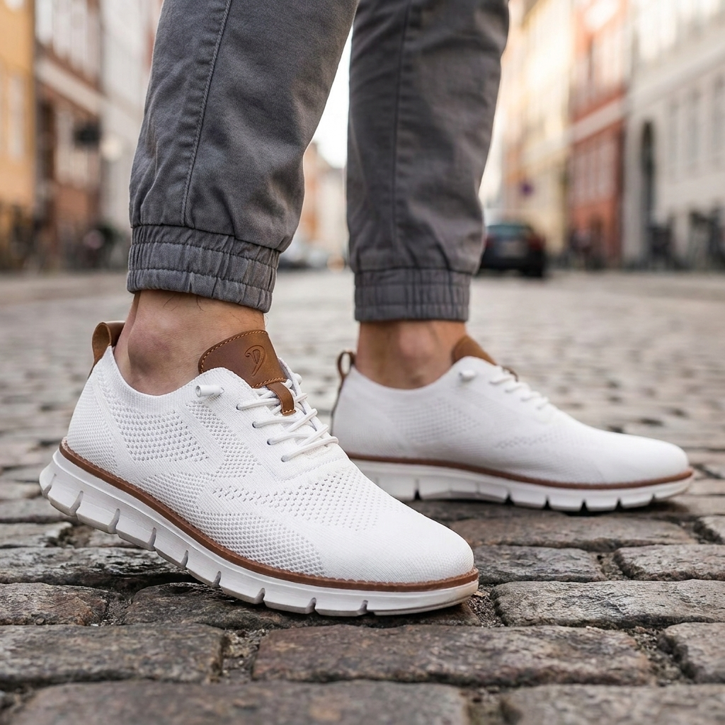 Komfortable Sneakers med Åndbart Netdesign | Fleksibelt Strikmateriale | Letvægt & Fleksibel Komfort