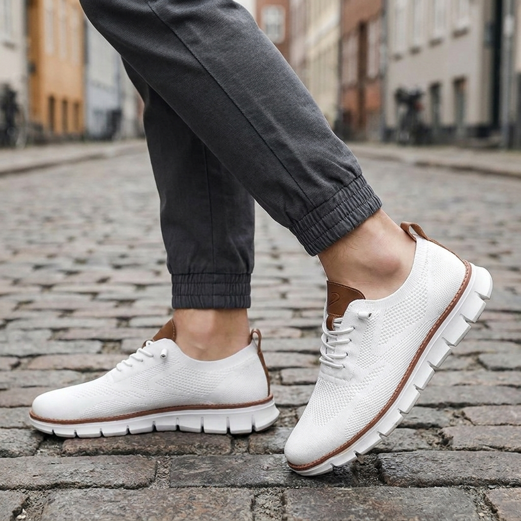 Komfortable Sneakers med Åndbart Netdesign | Fleksibelt Strikmateriale | Letvægt & Fleksibel Komfort