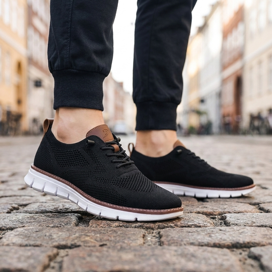 Komfortable Sneakers med Åndbart Netdesign | Fleksibelt Strikmateriale | Letvægt & Fleksibel Komfort