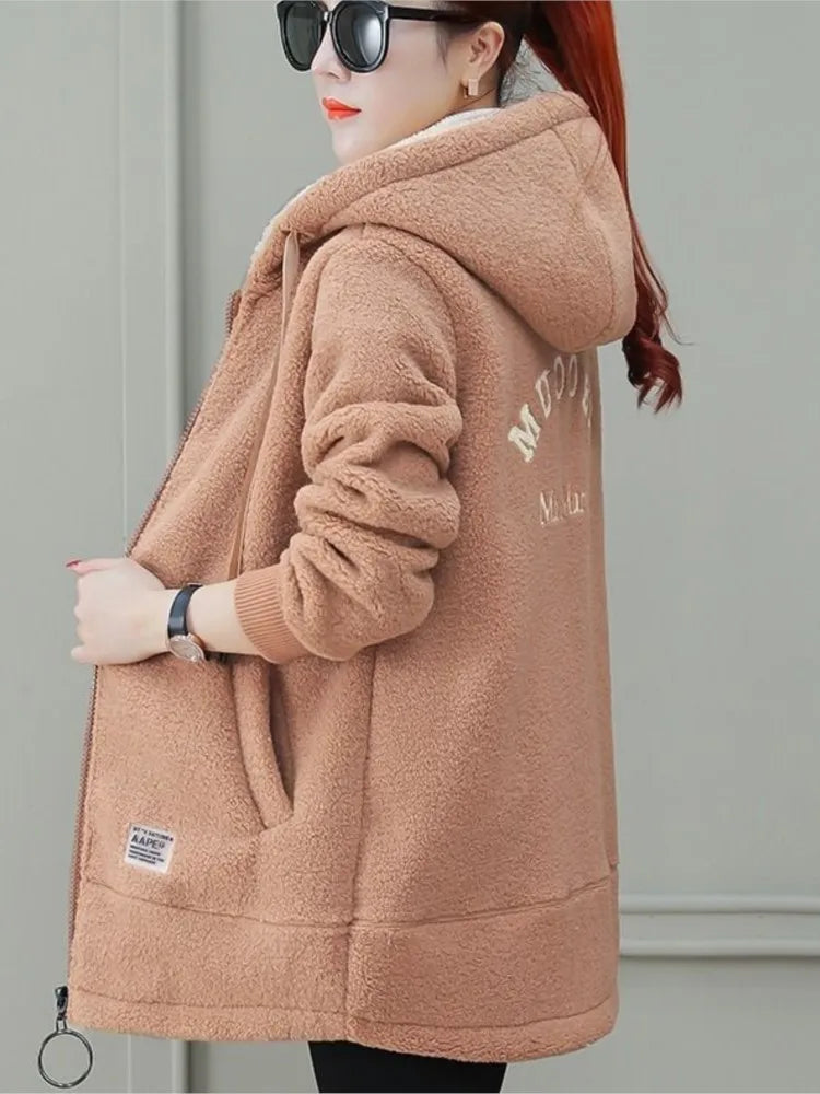 Camilla | Moderne Fleece Jas met Hoge Kraag