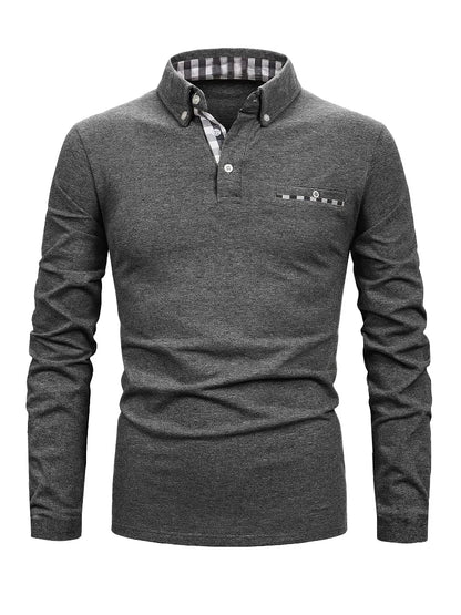 POLO LONG À MOTIF GÉOMÉTRIQUE POUR HOMMES