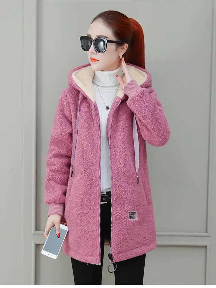 Camilla | Moderne Fleece Jas met Hoge Kraag