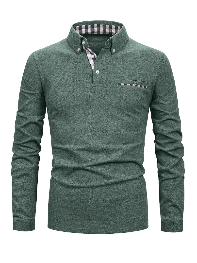 POLO LONG À MOTIF GÉOMÉTRIQUE POUR HOMMES