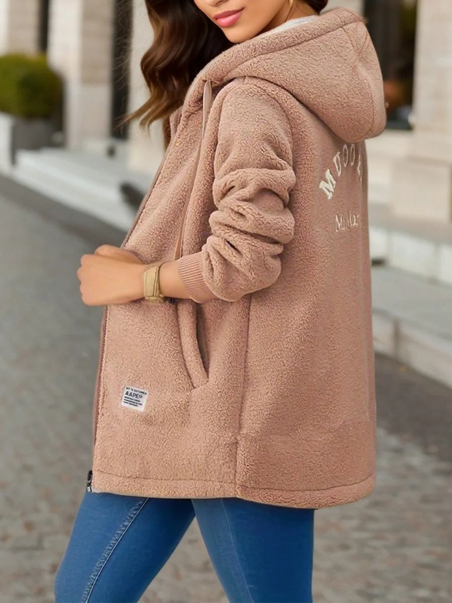 Camilla | Moderne Fleece Jas met Hoge Kraag
