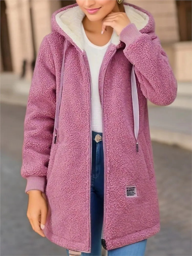 Camilla | Moderne Fleece Jas met Hoge Kraag