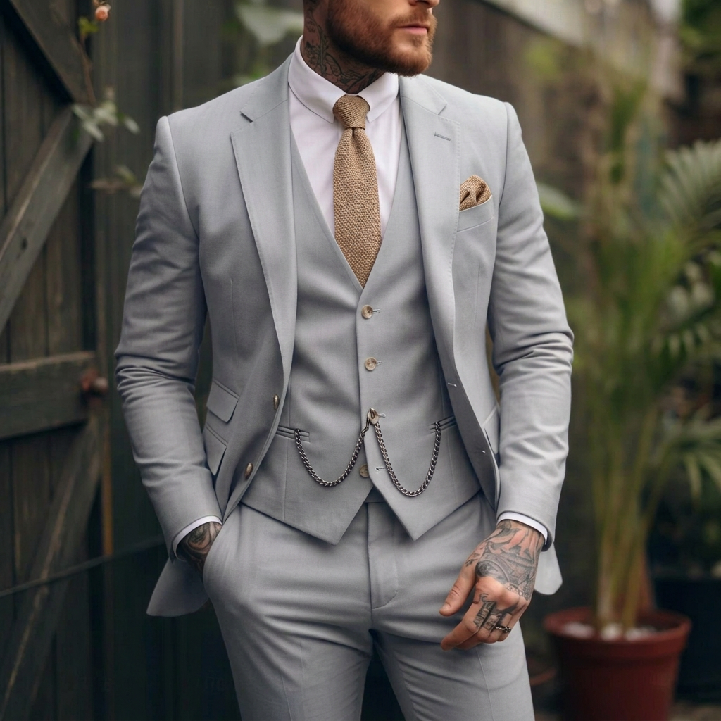 Tommy | Tailored Beige Three-Piece Suit