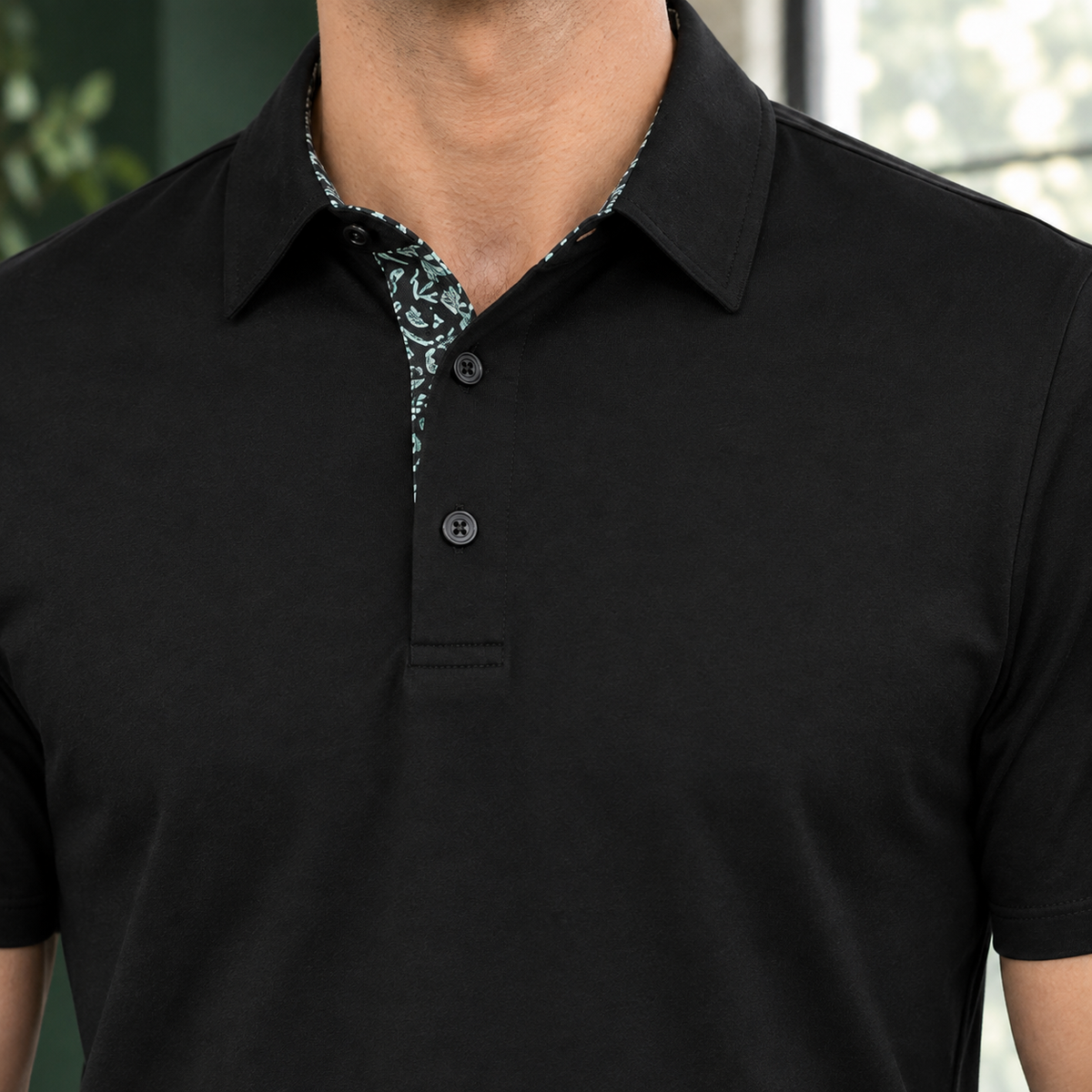 POLO À COL MOTIF POUR HOMMES