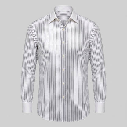 Overhemd Heren Slim Fit Lange Mouwen Gestreept Formeel